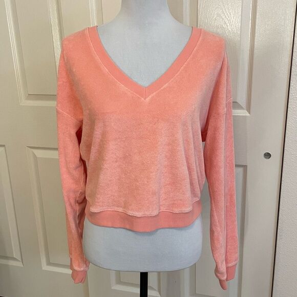 Beyond Yoga Tropez Pullover Peach Blush Crop Sweatshirt Size Small - Picture 11 of 11